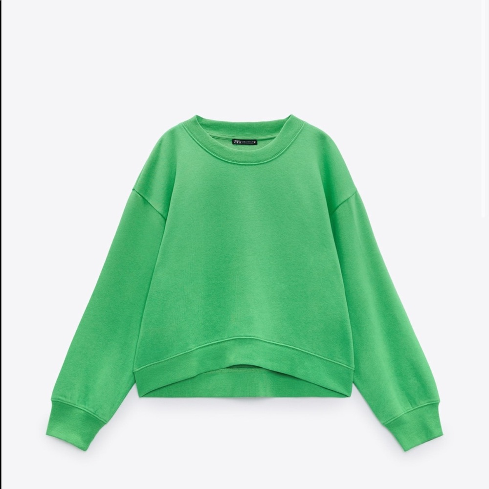 Zara Green Basic Sweatshirt